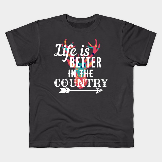 Life Is Better In The Country Kids T-Shirt by Little Designer